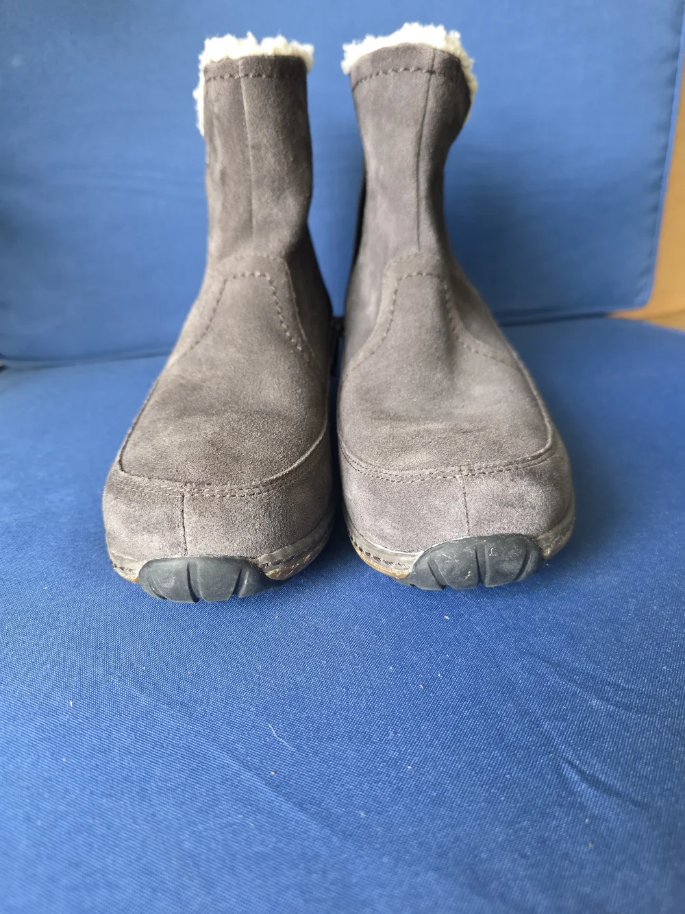 Timberland Suede Shearling Ankle Boots Women’s 7 Gray Fleece Lined